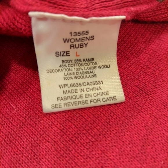 Vintage Woolrich Holiday Christmas Cardigan Sweater Vest Size Large Red Classic - Picture 12 of 12